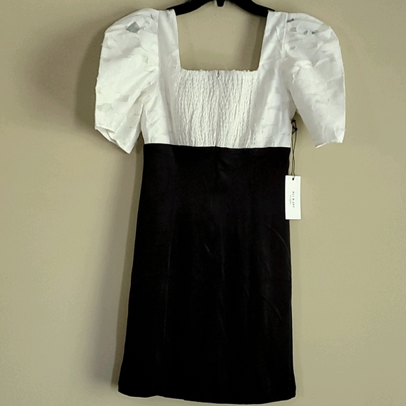 Ali & Jay Puff Sleeve Jacquard Velvet Bodycon Dress S - Picture 14 of 16